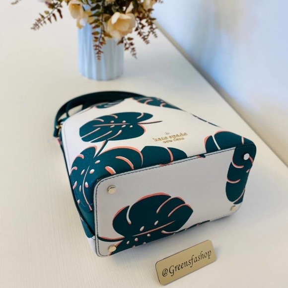 Kate Spade Purse & wallet Monstera Leaves Small Bucket Bag new - Picture 8 of 12